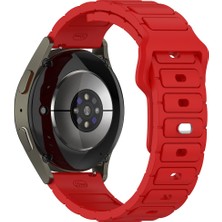 Mobicas Galaxy Gear S3 (46MM) Uyumlu 22MM Yeni Tasarım Silikon KORDON-132 Kırmızı