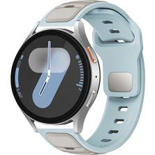 Mobicas Amazfit Gtr Lite (47MM) Uyumlu 22MM Yeni Tasarım Silikon KORDON-135 Açık Mavi-Gri