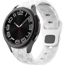 Mobicas Galaxy Watch 7 (40MM) Uyumlu 20MM Kavisli Desenli Silikon KORDON-116 Beyaz