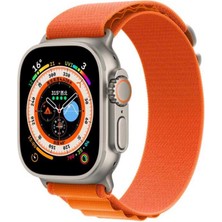 Mobicas Apple Watch 9 (41MM) Uyumlu Kancalı Kumaş Kordon-74 Turuncu
