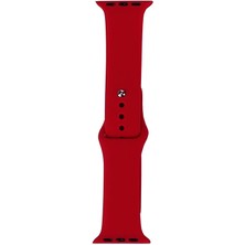 Mobicas Apple Watch 7 (45MM) Uyumlu Klasik Silikon Kordon Kırmızı