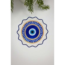 Sulu Boya Etnik Dekor Nazar Boncuğu Tasarım Nakış Kenar Kokteyl Peçetesi 1 Adet