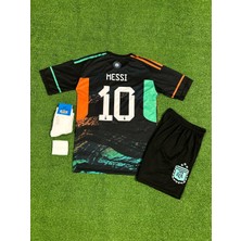 Arjantin Milli Takım Lionel Messi Çocuk Forması 4'lü Set(Siyah)