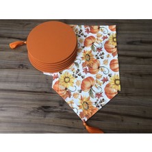 Trend Yuvam Ev Tekstil Ürünleri Balkabağı Desenli Runner & Supla
