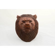 Maun Ağacı El Yapımı Dekoratif Aslan Büstü