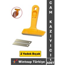 Ergonomik Keskin Çok Amaçlı Yer Buz Cam Inşaat Kalıntı Silikon Tortu Kazıyıcı 2 Yedek Bıçak Hediyeli