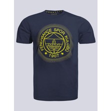 Fenerbahçe Orijinal Lisanslı Lacivert Tribün Tek Renk Logolu Erkek Tshirt