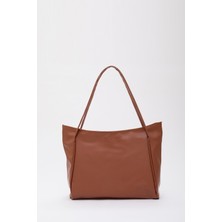 Taba SHK90 Suni Deri Iç Bölmeli Fermuarlı El, Kol ve Omuz Shopper Çanta