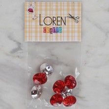 Loren Crafts Kırmızı 8 Li Düğme - 240