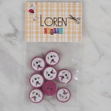Loren Crafts Vişne Çürüğü 8 Li Balık Düğme - 572