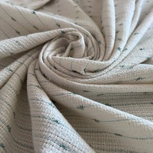 Ak-teksim Kumaş Tekstil Tasarım Pamuklu Dokuma Yeşil Simli Giyim Kumaşı (160cm En) Tulum, Tunik, Yazlık Kıyafet, Elbise