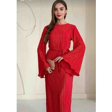 Ispanyol Kol Pliseli Elbise