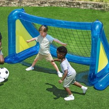 Su Püskürtmeli Şişme Minyatür Kale Oyun Seti - Deniz Oyun Seti - Bahçe Futbol Sıçrama Oyun Seti - Minyatür Kale Futbol Oyunu - Şişme Futbol Oyun Seti 2.54MX1.12MX1.30M