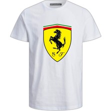 Sarı Zemin At Logolu Pamuklu Tshirt