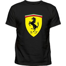 Sarı Zemin At Logolu Pamuklu Tshirt