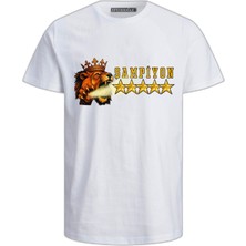 Işıldayan Aslan Pençesi Kral Şampiyon 5 Yıldız Yetişkin Tişört