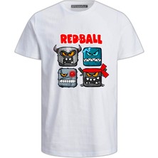 Red Ball Baskılı Pamuklu Kısa Kollu Çocuk Tişört