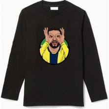 Uzun Kollu Gözlük Gol Sevinci Ennesyri Baskılı Pamuklu Çocuk Tişört