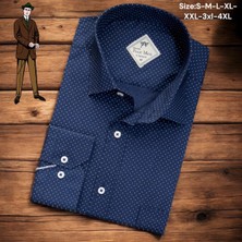 Linen Keten Klasik %100 Cotton Uzun Kollu Terletmeyen Tek Cepli Kapaklı Mavi Gömlek (Regular Kalıp)