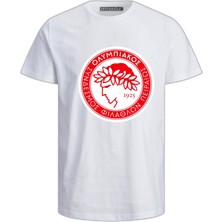 Olympiacos Fc Piraeus Παε Ολυμπιακός Σ.φ.π. Baskılı Pamuklu T-Shirt