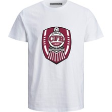 Cfr Cluj 1907 Kulüp Büyük Logo Baskılı Pamuklu Tshirt