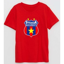 Steaua București (Fcsb) Büyük Baskılı Pamuklu Tshirt