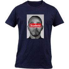 Scuderia Baskılı Ham Baskılı Erkek Lacivert Tişört