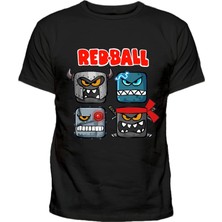 Red Ball Baskılı Pamuklu Kısa Kollu Çocuk Tişört