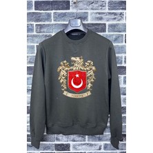 Büyük Türkiye Bozkurt Baskılı Milli Takım Logo Pamuklu Erkek Sweatshirt