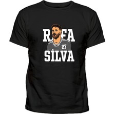 Rafa Baskılı Erkek Pamuklu Siyah Tshirt