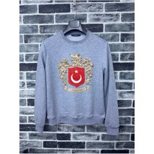 Büyük Türkiye Bozkurt Baskılı Milli Takım Logo Pamuklu Erkek Sweatshirt