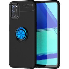Oppo Reno A52 Kılıf  Manyetik (Metal) Yüzüklü ve Stant Olabilen Rewon Premium Silikon Kapak