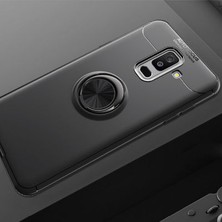 Samsung Galaxy A6 Plus 2018 Kılıf Metal Stant Olabilen Yüzüklü Flexring Premium Silikon Kılıf