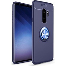 Samsung Galaxy S9 Plus Kılıf Metal Stant Olabilen Yüzüklü Flexring Premium Silikon Kılıf