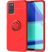 Oppo Reno A52 Kılıf Metal Stant Olabilen Yüzüklü Flexring Premium Silikon Kılıf