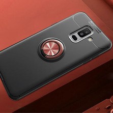 Samsung Galaxy A6 Plus 2018 Kılıf Metal Stant Olabilen Yüzüklü Flexring Premium Silikon Kılıf