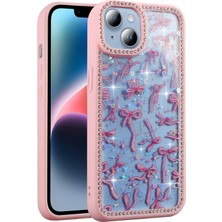 iPhone 15 Kılıf Sim ve Taş Süslemeli Kaplio Premium Silicone Case Cover Kapak