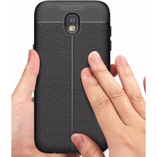 Samsung Galaxy J7 Pro Kılıf Deri Görünümlü Deriko Premium Silikon Kapak
