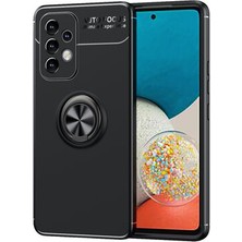 Samsung Galaxy A33 5g Kılıf  Manyetik (Metal) Yüzüklü ve Stant Olabilen Rewon Premium Silikon Kapak