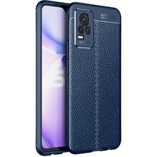 Vivo V21E Kılıf Deri Görünümlü Deriko Premium Silikon Kapak