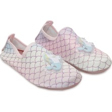 Peluche Kız Çocuk Deniz Ayakkabısı Mermaıd Unıcorn Pembe Renkli Suya Dayanıklı Tasarım