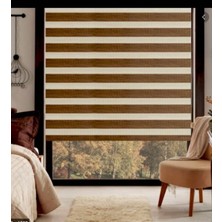 Kahverenği Bambu Zebra Stor Perde Altı Düz