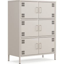 Furni 24 Pera Metal Çok Gözlü Dolap, 6 Kapaklı 80,50 x 40 x 109,50 cm