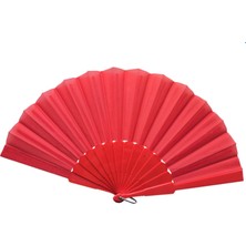 Plastik Kumaş Yelpaze 12'li Kırmızı