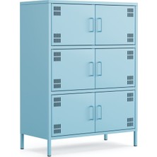 Furni 24 Pera Metal Çok Gözlü Dolap, 6 Kapaklı 80,50 x 40 x 109,50 cm