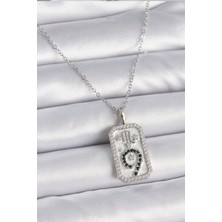 Çarşı Point 316L Çelik Gümüş Renk Zincir Akrep Burcu Zirkon Taşlı Kadın Kolye