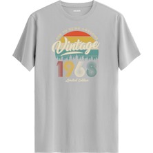 Colermi Vintage Tişört Nostalji 1968 Doğum Tarihli Bisiklet Yaka  Basic Tişört Vintage Tasarım Tişört