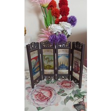 Vintage Istanbul Desenli Mini Dekoratif Paravan & 28 x 20 cm