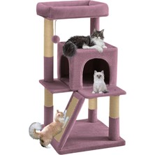 Demonte Kurulabilir Katlı Teraslı Welsoft Kumaşlı Jüt Ip Tırmalamalı Kedi Yuvası