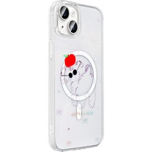 Gpack iPhone 13 Uyumlu Kılıf Folk M-Safe Şarj Özellikli Şeffaf Desenli Sevimli Köpek